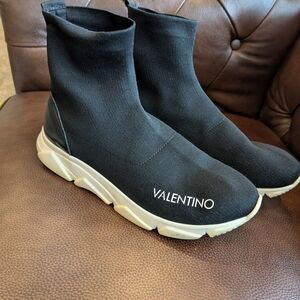 Mario Valentino Black Space Sock Sneakers Size 9.5